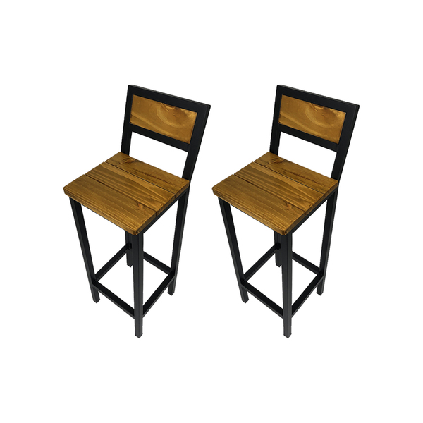 Kit 2 Banquetas Alta Industrial Florença Em Madeira Pinus