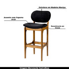 Kit 2 Banquetas Alta Madeira Maciça Soshoku Veludo Preto/imbu