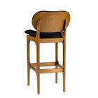 Kit 2 Banquetas Alta Madeira Maciça Soshoku Veludo Preto/imbu