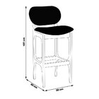 Kit 2 Banquetas Alta Madeira Maciça Soshoku Veludo Preto/imbu