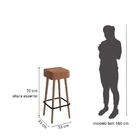 Kit 2 Banquetas Alta Para Bancada Ou Cozinha Dubai Amarula