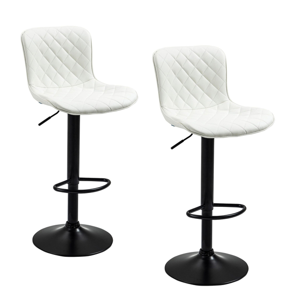 Kit 2 Banquetas Alta Para Cozinha Base Preta Giratória Luxo E