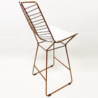 Kit 2 Banquetas Alta Para Cozinha Bertoia Retrô Cor Cobre Ass