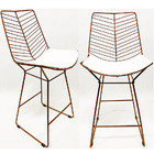 Kit 2 Banquetas Alta Para Cozinha Bertoia Retrô Cor Cobre Ass