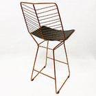 Kit 2 Banquetas Alta Para Cozinha Bertoia Retrô Cor Cobre Ass