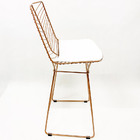 Kit 2 Banquetas Alta Para Cozinha Bertoia Retrô Cor Rosé Fosc