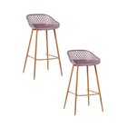 Kit 2 Banquetas Alta Polipropileno E Aço Mônaco Espresso Móve