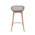 Kit 2 Banquetas Alta Polipropileno E Aço Mônaco Espresso Móve