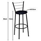 Kit 2 Banquetas Alta Preta Com Encosto Assento Preto Jaddi