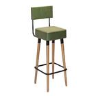 Kit 2 Banquetas Alta Retrô Com Encosto Marais Verde