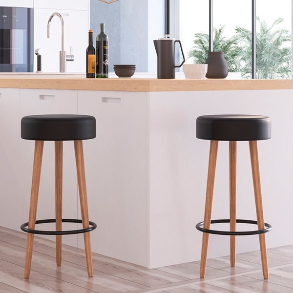 Kit 2 Banquetas Alta Retrô Gourmet Nick Preto