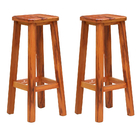 Kit 2 Banquetas Alta Sem Encosto Madeira Maciça