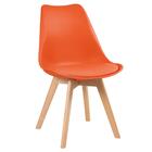 Kit - 2 Banquetas Altas + 4 Cadeiras Estofadas Leda - Laranja