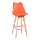 Kit - 2 Banquetas Altas + 4 Cadeiras Estofadas Leda - Laranja