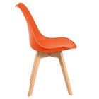 Kit - 2 Banquetas Altas + 4 Cadeiras Estofadas Leda - Laranja