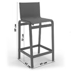 Kit 2 Banquetas Altas Bancada Alumínio Fendi Tela Azul