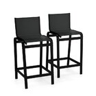 Kit 2 Banquetas Altas Bancada Alumínio Preto Tela Preto