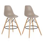 Kit 2 Banquetas Altas Bancada Cozinha Eames Eiffel Nude