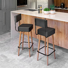 Kit 2 Banquetas Altas Barcelona Couríssimo Preto - Loja Sheep