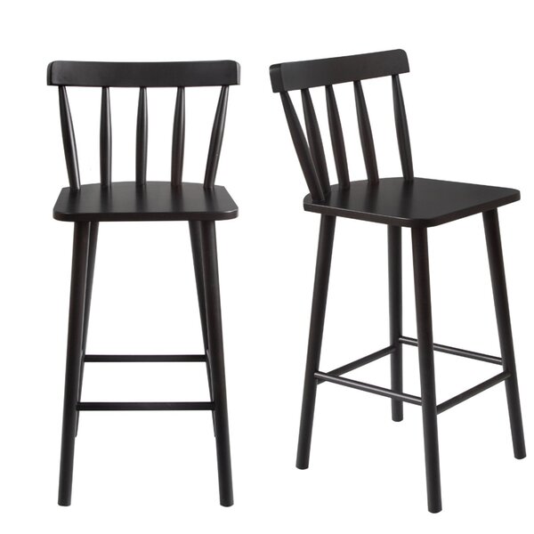 Kit 2 Banquetas Altas Com Apoio Para Pés Eucalipto  Preto