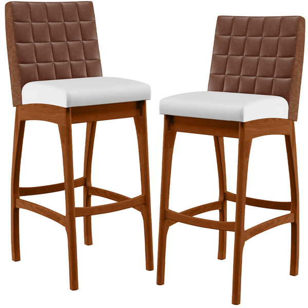 Kit 2 Banquetas Altas Cozinha Sala Jantar Fixa Mila L02 Courí