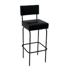 Kit 2 Banquetas Altas De Alumínio Tiffany Preto 70cm Aluminiu