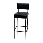 Kit 2 Banquetas Altas De Alumínio Tiffany Preto 70cm Aluminiu