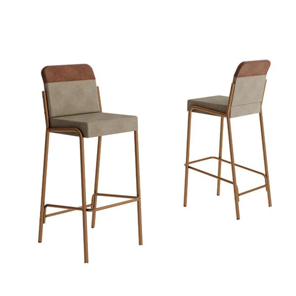 Kit 2 Banquetas Altas Duo Carraro Areia E Rosê