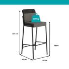 Kit 2 Banquetas Altas Duo Carraro Grafite E Preto