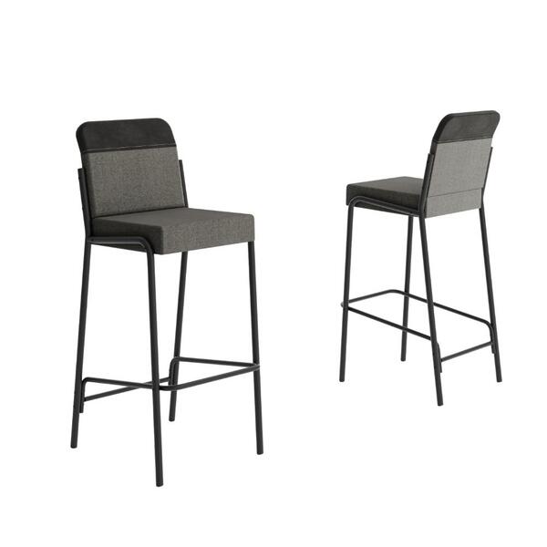 Kit 2 Banquetas Altas Duo Carraro Grafite E Preto