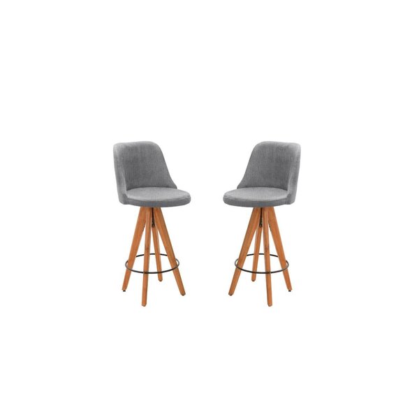 Kit 2 Banquetas Altas Giratórias Júlia Cinza