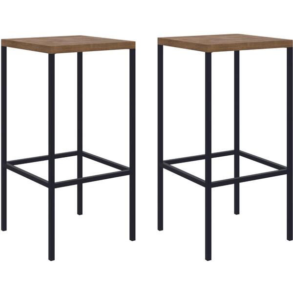 Kit 2 Banquetas Altas Industrial Steel Quadra Artesano 70 Cm (altura ...