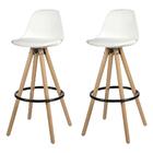 Kit 2 Banquetas Altas Luisa Rivatti Polipropileno Almofada Pu