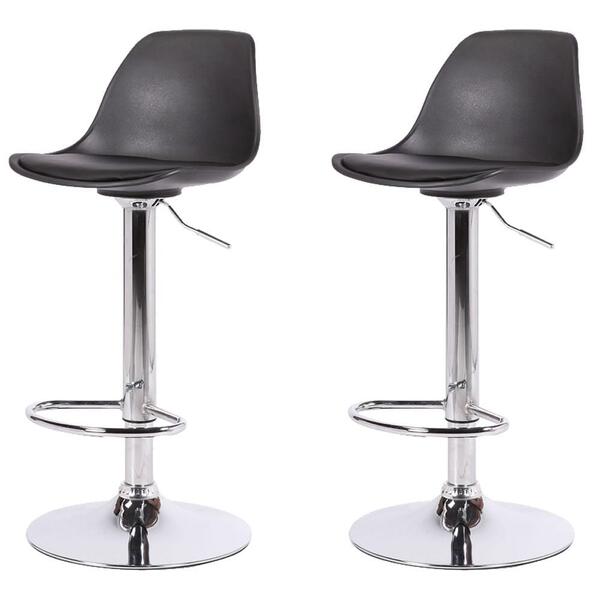 Kit 2 Banquetas Altas Luisa Rivatti Polipropileno Almofada Pu