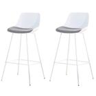 Kit 2 Banquetas Altas Medelín Rivatti Estofada Em Polipropile