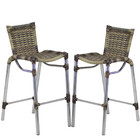 Kit 2 Banquetas Alumínio Fortaleza Alta Para Balcão Cozinha B