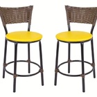 Kit 2 Banquetas Baixa Bar Cozinha Americana Fibra Sintetica A