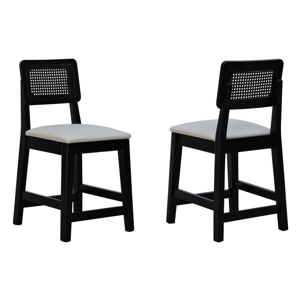 Kit 2 Banquetas Baixa/cadeira Gabi Madeira Maciça Encosto Tel