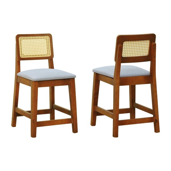 Kit 2 Banquetas Baixa/cadeiras Gabi Madeira Maciça Encosto Te