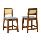 Kit 2 Banquetas Baixa/cadeiras Gabi Madeira Maciça Encosto Te