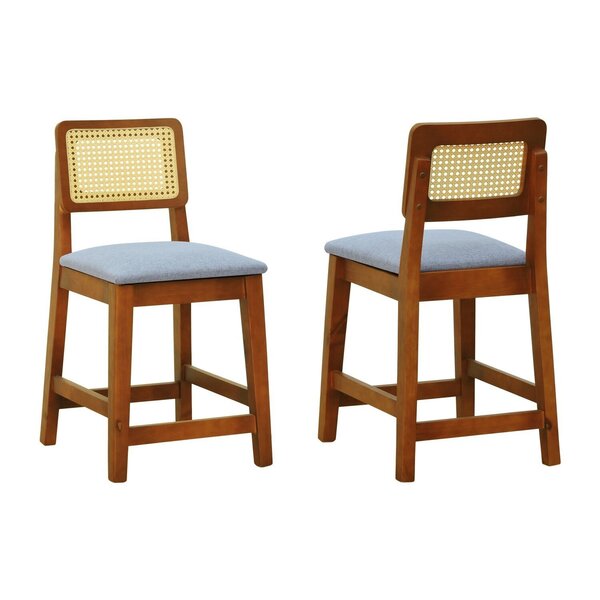 Kit 2 Banquetas Baixa/cadeiras Gabi Madeira Maciça Encosto Te