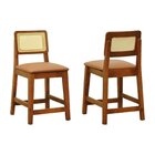 Kit 2 Banquetas Baixa/cadeiras Gabi Madeira Maciça Encosto Te