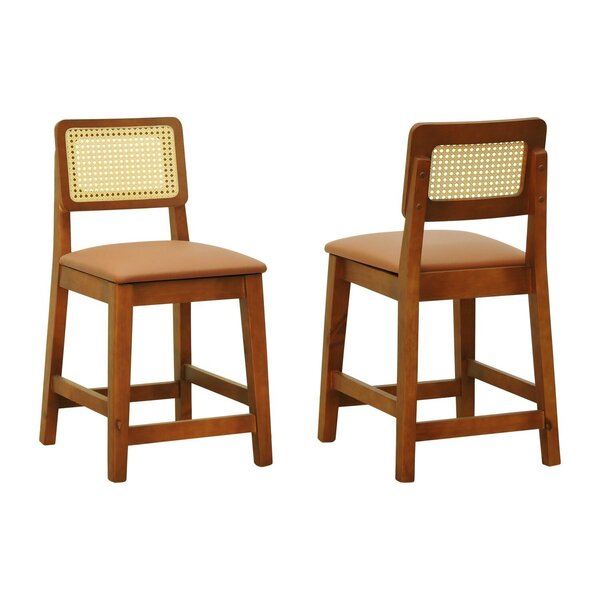 Kit 2 Banquetas Baixa/cadeiras Gabi Madeira Maciça Encosto Te