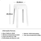 Kit 2 Banquetas Baixa Empilhável Nordica - Branco