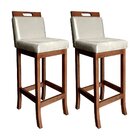 Kit 2 Banquetas Baixas Em Madeira Maciça Florença Pinhão