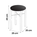 Kit 2 Banquetas Baixas Para Cozinha Em Aço Manu Sintético I01