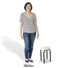 Kit 2 Banquetas Baixas Para Cozinha Em Aço Manu Sintético I01