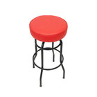 Kit 2 Banquetas Bar Altura Giratória Preta Assento Vermelho