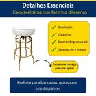 Kit 2 Banquetas Bar Giratória Cor Dourado Fosco Assento Branc