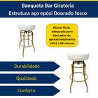 Kit 2 Banquetas Bar Giratória Cor Dourado Fosco Assento Branc